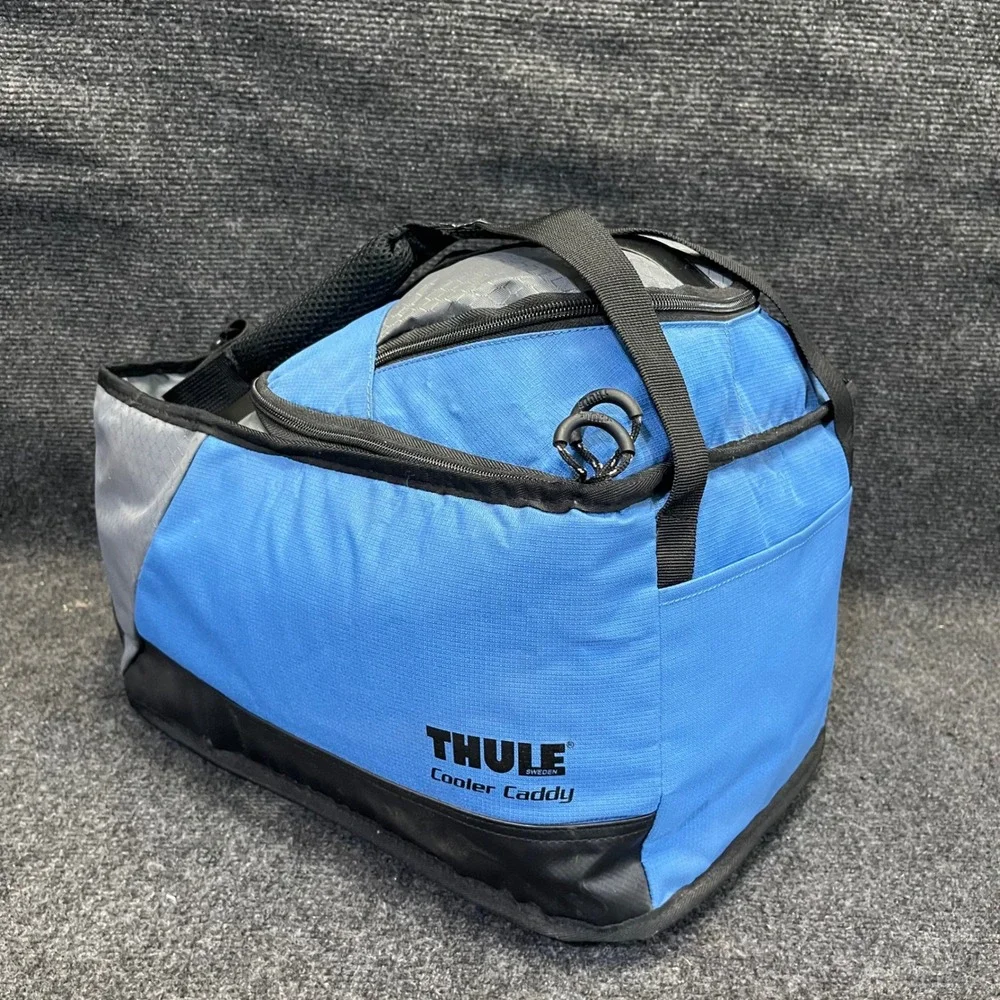 Thule 7034T Cooler Caddy Blue/GRY Insulated Storage Bag Travel Organizer K209983